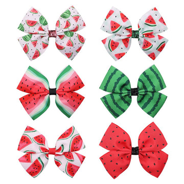 Watermelon Turban Headband Baby Girls Fruit Headwrap Watermelon Hair Hand Bow Bbg20 (Hair Clips-6H)
