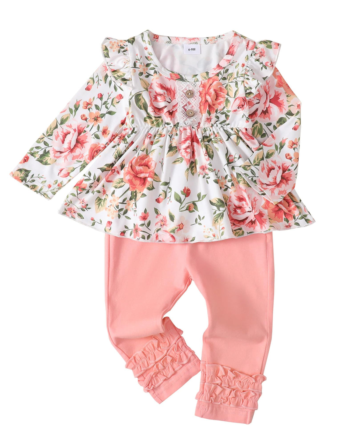 2T Girl Clothes 3T Toddler Girl Clothes Ruffle Long Sleeve Shirt Solid Pants Toddler Cute Outfits 2 3 Year Old Girl Clothes
