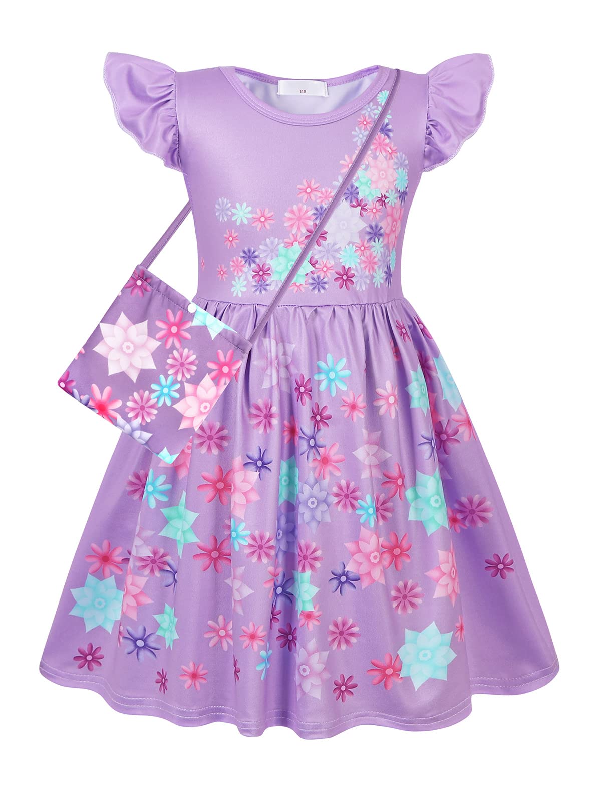 Cotrio Magic Family Isabela Costume Dress For Girls Kids Halloween Cosplay Outfits With Bag Role Play Clothes Birthday Party Dre