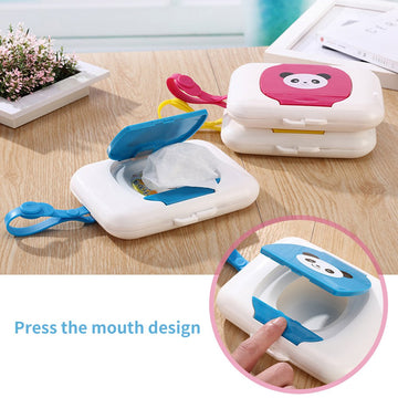 Wet Wipes Storage Box, Baby Portable Wipes Dispenser Travel Refillable Container Tissue Storage Box For Car Bathroom Living Room