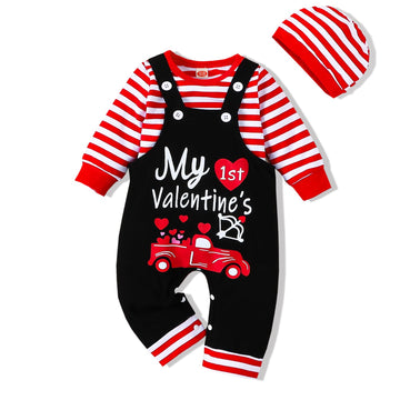 Vinuoker Baby Boy My First Valentine'S Day Outfit 3Pcs Infant Boy Valentine'S Day Clothes Sets Mama'S Boy Outfits