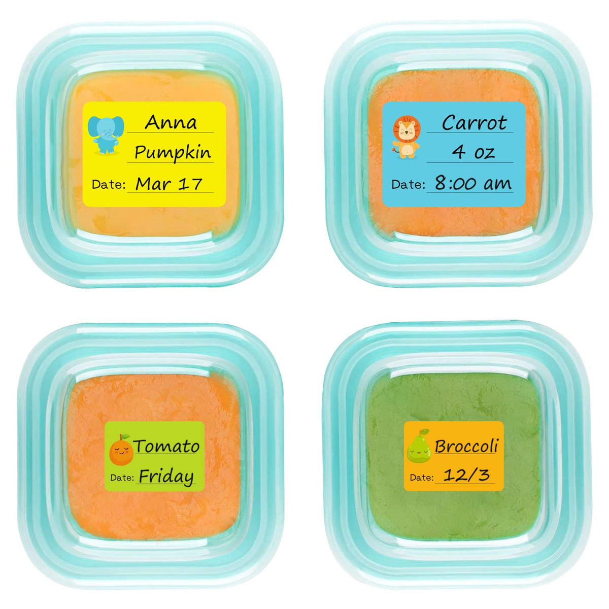 Oxox Labels Baby Food Labels, Removable Write-On Daycare Date Labels For Oxo Tot ...