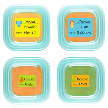 Baby Food Labels, Removable Write-On Daycare Date Labels For Oxo Tot Baby Food Storage Containers, Trays, Jars, Freezer & Dishwa