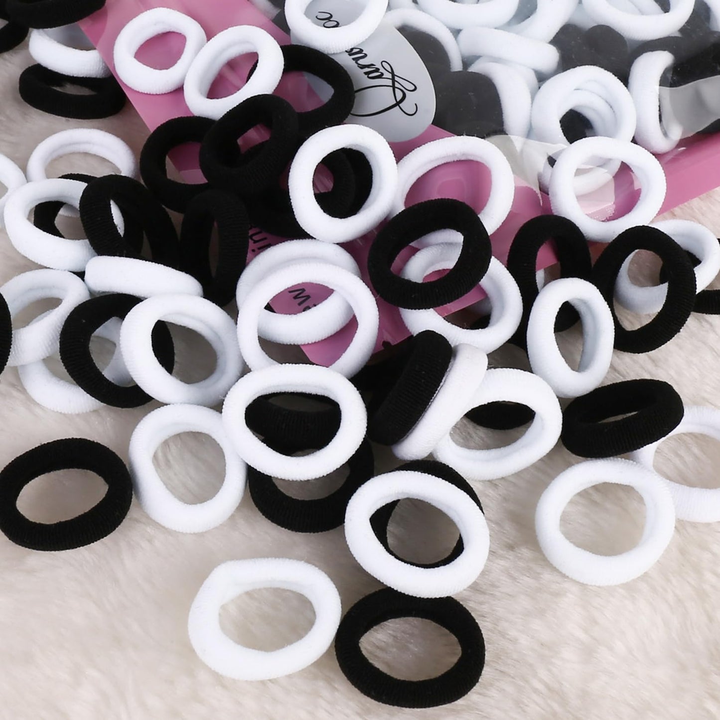 Qarwayoc Small Girls Hair Ties, Baby Toddler Hair Bands, Cotton Kids Hair Ponytail Holders No Damage And Mini Baby Elastic Holde