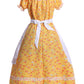 Vibsion Girls Pioneer Prairie Costume Pilgrim Dress Kids Floral Colonial Village Girl Costumes Bonnet Apron Set
