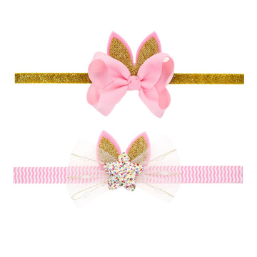 Ddnfo Easter Bunny Headband Bunny Ears Easter Headbands Baby Girls Flower Crown Spring Bunny Headbands Hair Accessories(F80) (B)