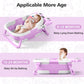 Collapsible Baby Bathtub For Newborns With Thermometer And Soft Floating Cushion Portable And Foldable Travel Baby Bath Tub For