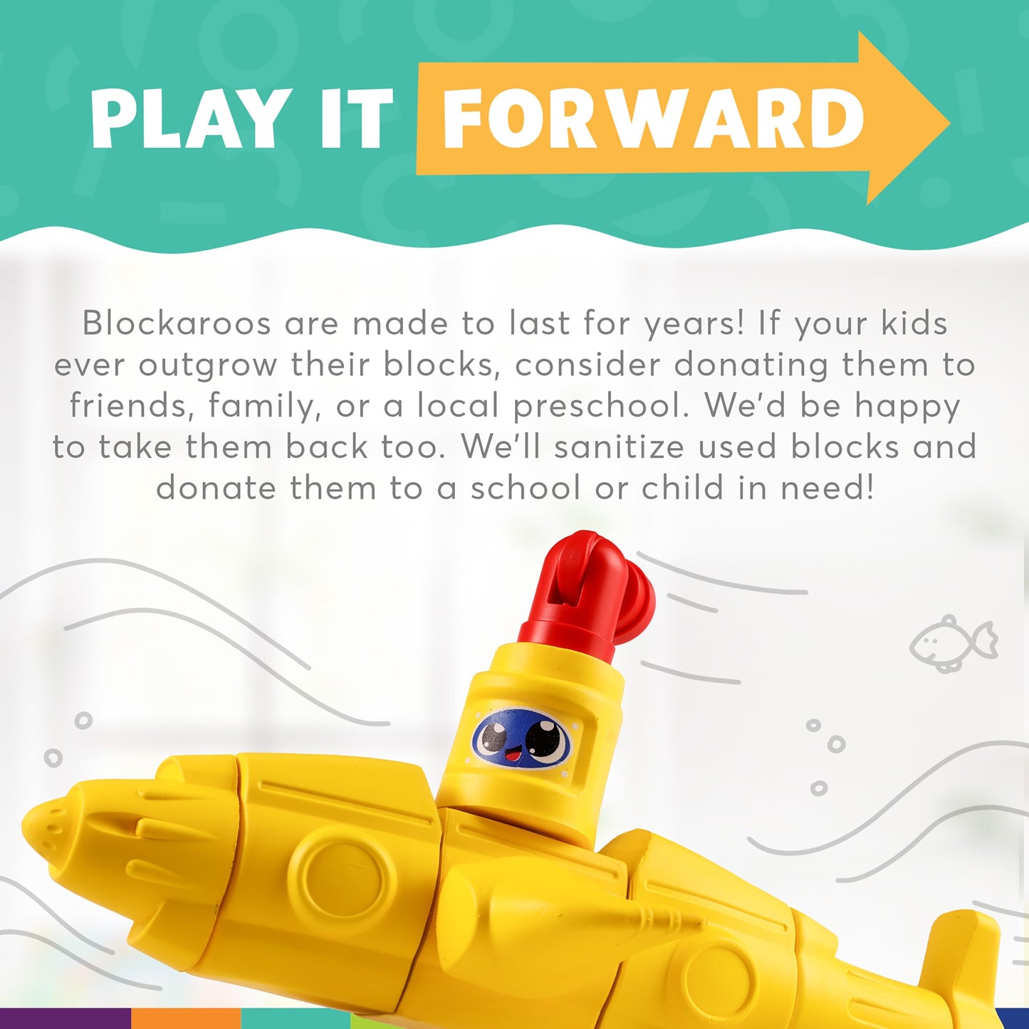Blockaroo Magnetic Foam Building Blocks - 10-Piece Submarine, Bath Toys for Toddlers, Preschool Toys, Bathtub Toys, Sensory Toys