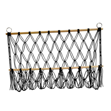 BNF Wall Hanging Net Toy Storage Organizer Durable Handwoven Plush Toy Organizer Black | Home & Garden