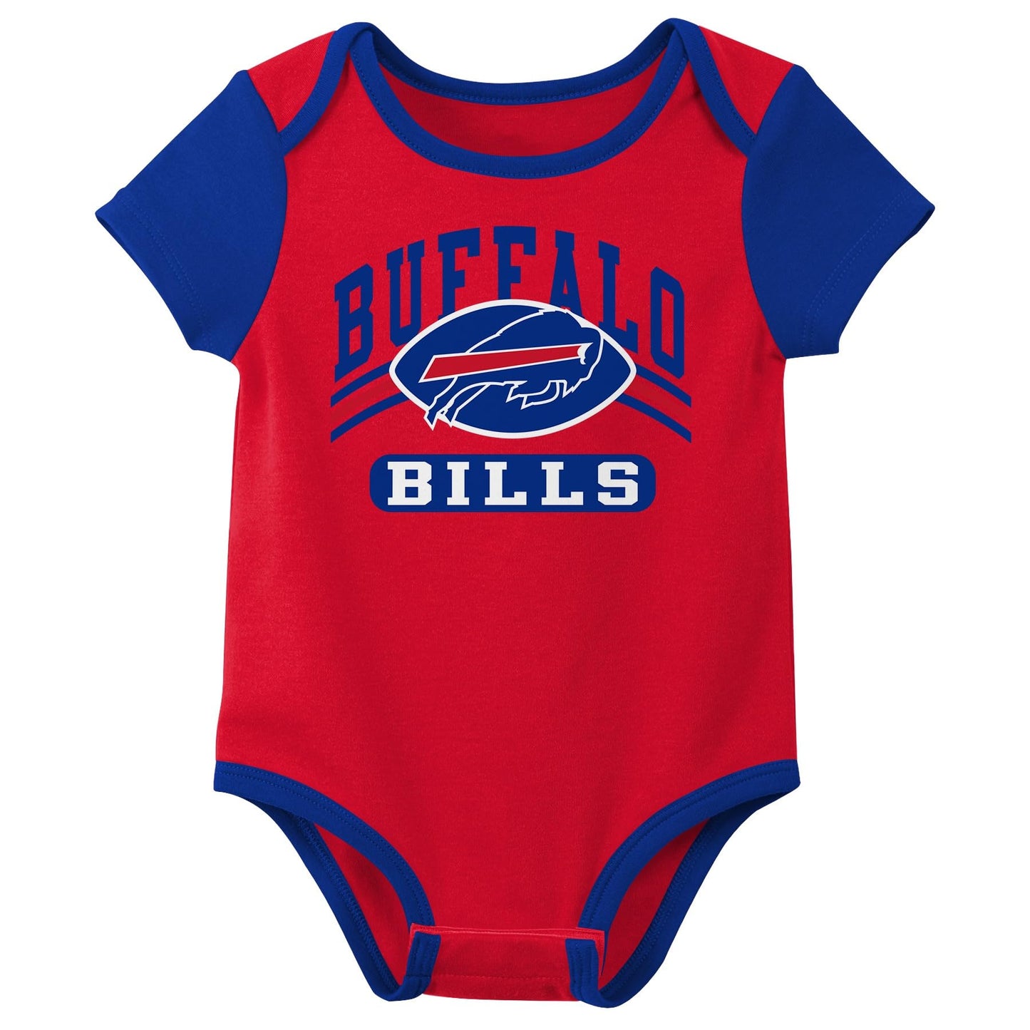 Outerstuff Nfl Newborn Baby And Infant Short Sleeve Bodysuit Variety 3-Pack - Buffalo Bills, 3-6M