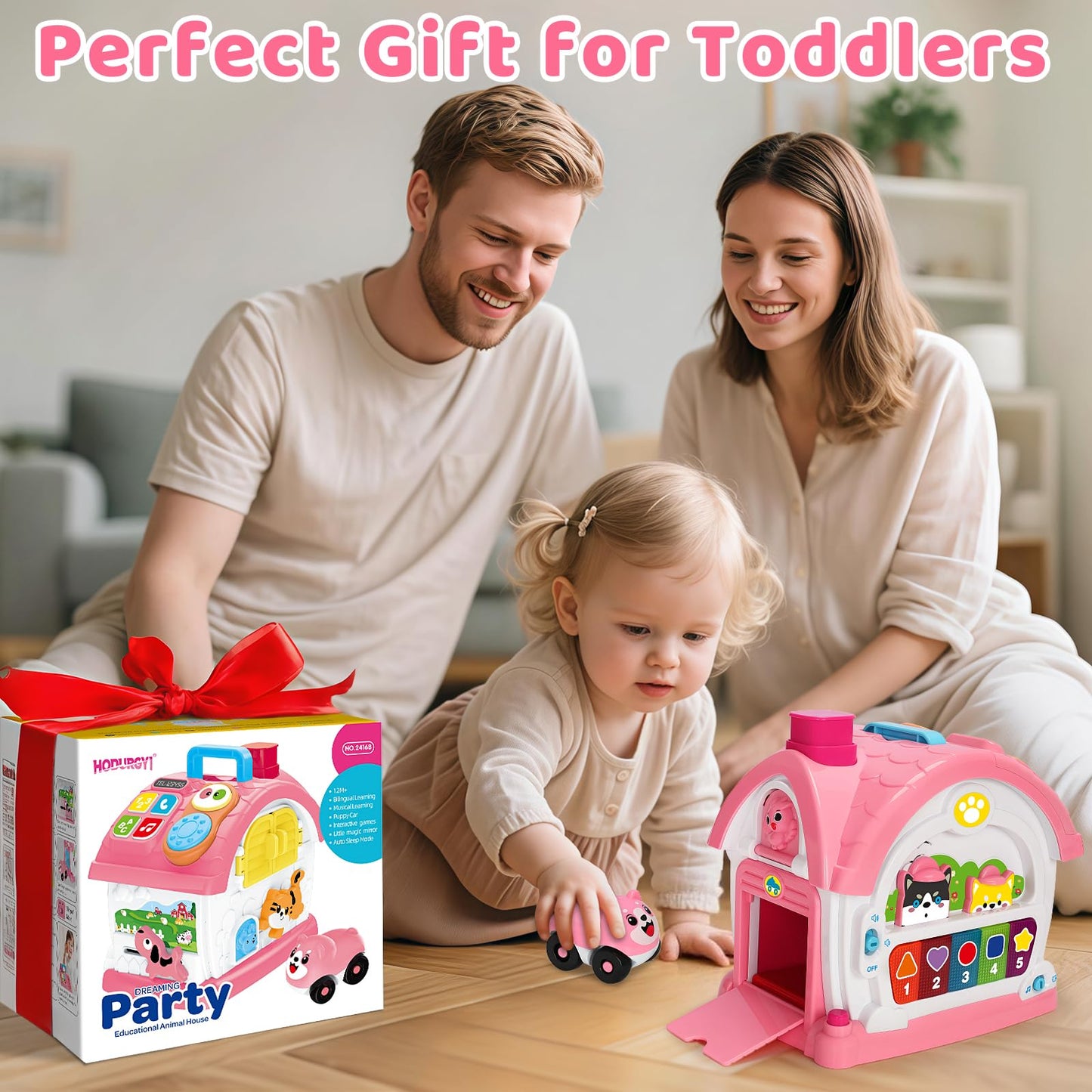 Montessori Toys for 1 Year Old Girls, Christmas First 1st Birthday Gifts for Girls, Musical Learning House Baby Toys for Ages 6