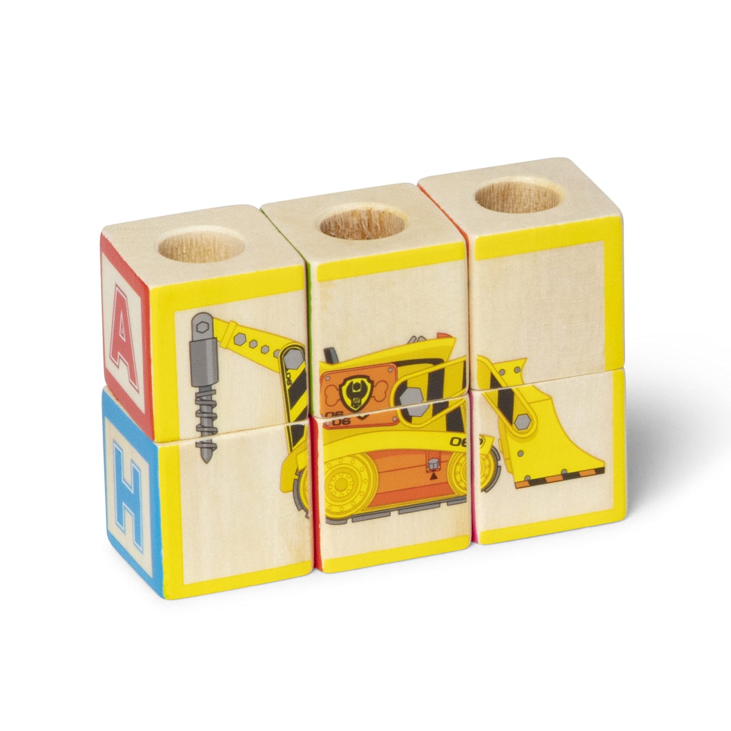 Melissa & Doug PAW Patrol Wooden ABC Block Truck (33 Pieces) - Sort And Stack Toys, Alphabet Blocks For Toddlers, Vehicle Toys F