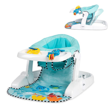 Baby Einstein Unisex Sea Of Support 2 In 1 Sit Up Floor Seat With Soft Seat Pad, Store Tray, And Sea Of Sensory Details, Multico