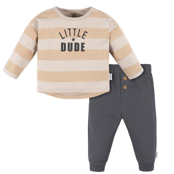 Gerber Baby Boys' Jogger Set, Little Dude, 3-6 Months