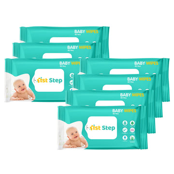 1St Step Baby Wet Wipes Enriched With AloeVera And Jojoba Oil (80Pcs, Pack Of 7)