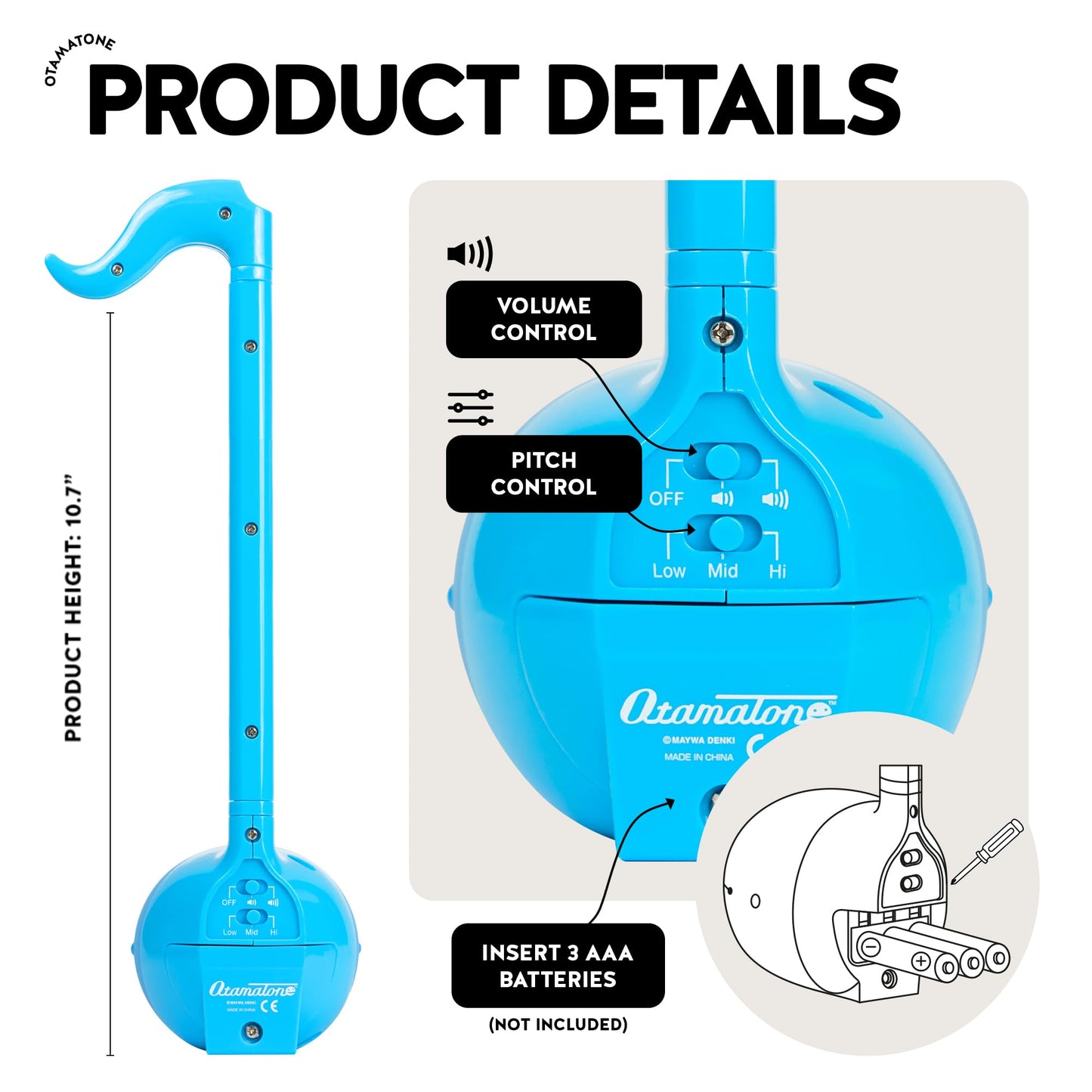 Otamatone Japanese Electronic Musical Instrument Portable Music Synthesizer from Japan by Maywa Denki Studio, Award Winning, Edu