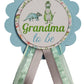 Dinosaur Baby Shower Pins For Mommy Daddy Grandma Jungle Family To Wear, It'S A Boy Baby Sprinkle (Grandma)