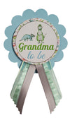 Dinosaur Baby Shower Pins For Mommy Daddy Grandma Jungle Family To Wear, It'S A Boy Baby Sprinkle (Grandma)