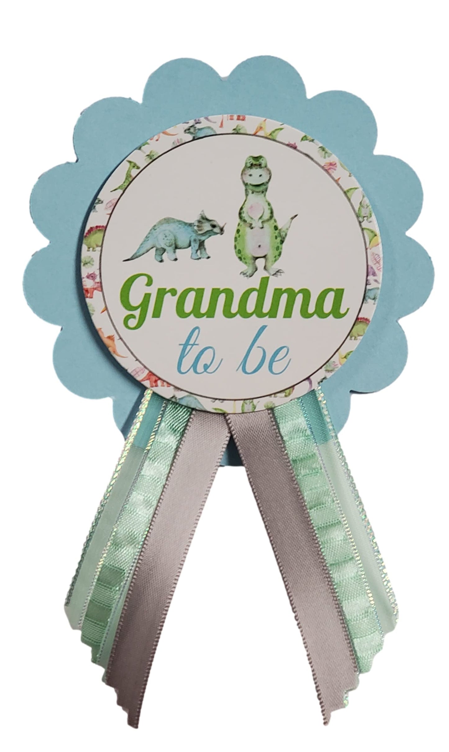 Dinosaur Baby Shower Pins For Mommy Daddy Grandma Jungle Family To Wear, It'S A Boy Baby Sprinkle (Grandma)