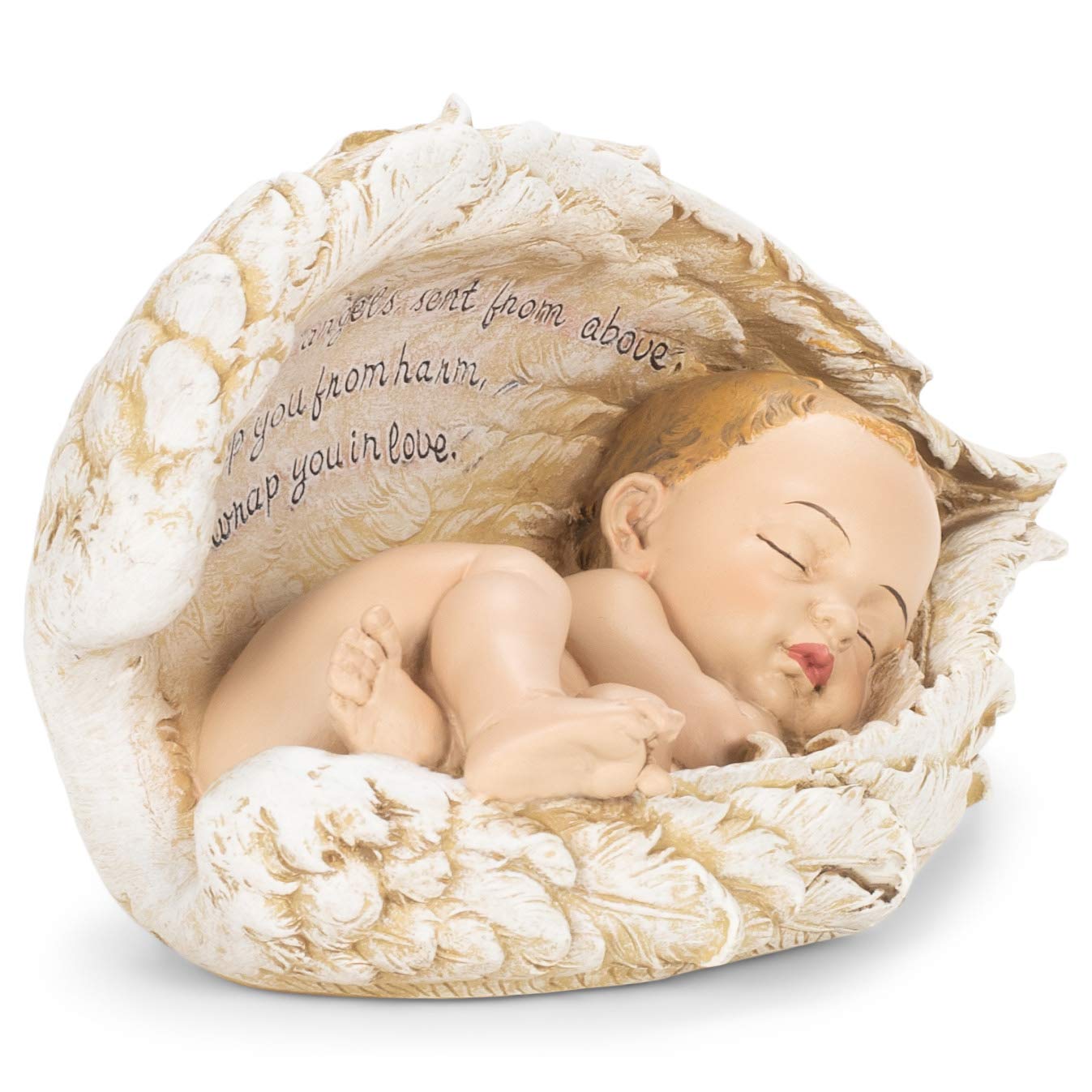 Joseph'S Studio 4.25 Inch Tall Sleeping Baby In Wings Figurine