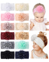 Jollybows 12Pcs Baby Girls Headband Newborn Big Chiffon Flower Head Wraps Infant Soft Nylon Hair Accessories For Toddler Kids Te