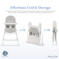 Dream On Me Snack And Stow Baby High Chair In Koala Gray, Easy To Fold And Store Travel High Chair, Removable And Three Position