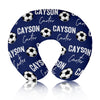Rucekia Baby Nursing Pillow Cover - Personalized Name Blue Soccer Theme Breastfeeding U-Shaped for Bottle Feeding, Ultra Soft Co