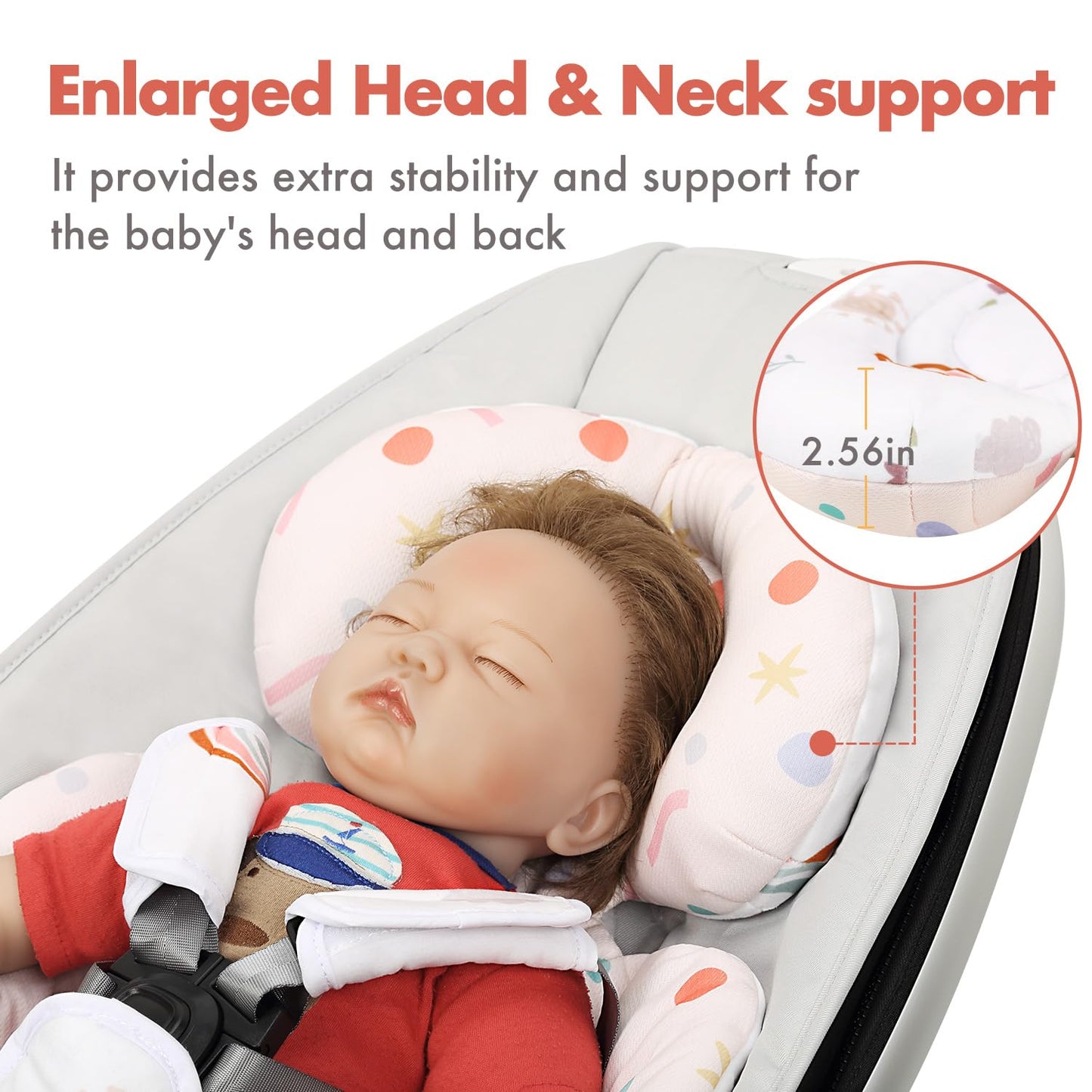 Upperkids Mamaroo Infant Insert Compatible With 4Moms Mamaroo & Rockaroo Swing, Mamaroo Newborn Insert With Enlarged Head & Body