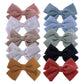 Baby Girls Linen Bow Hair Clips Toddler Infant Fully Lined Clips Little Girls Hair Bow Barrettes White Blue Khaki Accessories Pa