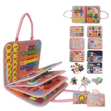 Soupost Toddler Busy Board-Montessori Toys for Boy Girl Birthday Gift, Sensory Learning Toys for Toddlers Busy Book 3-5, Airplan