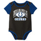 Outerstuff Nfl Newborn Baby And Infant Short Sleeve Bodysuit Variety 3-Pack - Indianapolis Colts, 18M