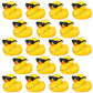 18 Pcs Mini Rubber Ducks Baby Shower Tiny Rubber Ducks Bulk with Sunglasses, Float Bathtub Duckies for Shower Birthday Party Fav