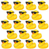 18 Pcs Mini Rubber Ducks Baby Shower Tiny Rubber Ducks Bulk with Sunglasses, Float Bathtub Duckies for Shower Birthday Party Fav