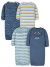 Gerber Unisex Baby Boy And Girls 4-Pack Sleeper Gown Dinosaur Blue 0-6 Months