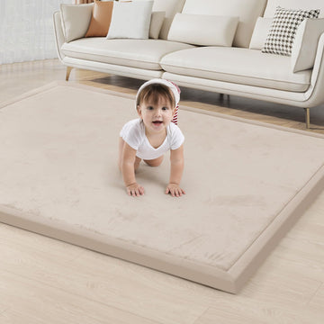 ACOMOPACK Baby Play Mat for Floor 1.3 Thick Memory Foam Play Mat 59  71 Tummy Time Crawling Mats with Non-Slip Bottom for Living
