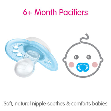 Mam Original Matte Baby Pacifier, Nipple Shape Helps Promote Healthy Oral Development, Sterilizer Case, 6-16 Months (Pack Of 2)