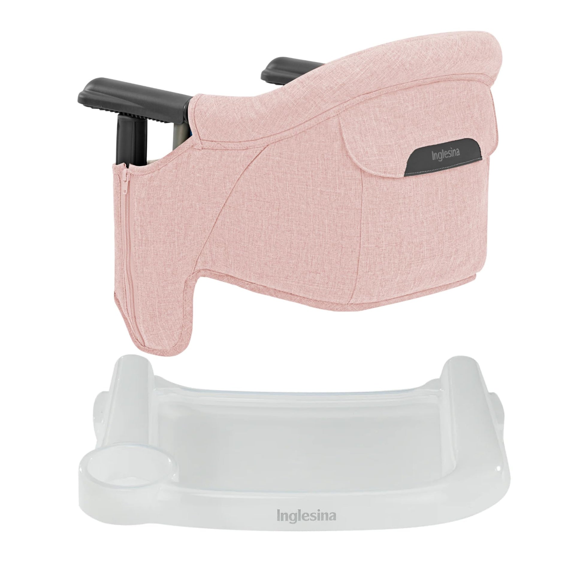 Inglesina Fast Table Chair - Powder Pink + Fast Dining Tray - Portable Baby High Chair for Babies & Toddlers up to 37 lbs - Fits