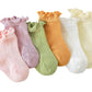 Chung Baby Toddler Girls Princess Cotton Frilly Socks Lace Ruffle Pack Of 4/5/6 Thin Mesh Summer For Dress (3-12M, Cottonruffle)