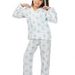 SAND DUNE Girls Regular Fit Full Sleeves Printed Shirt and Pyjamas Set White