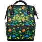 SPYORBKX Customized Diaper-Backpack for Baby-Boys Nappy-Backpack with Baby Name 11x7x15.7 inches Dark Green Dinosaur Mommy-Bag