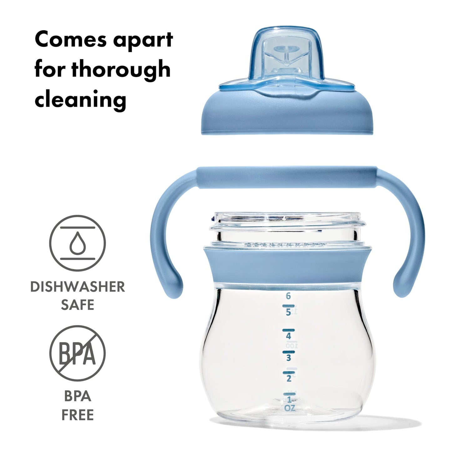 Oxo Tot Transitions Soft Spout Sippy Cup With Removable Handles - 6 Oz. - Dusk