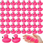 Vertintong 50 Pcs Mini Flamingo Rubber Duck Bulk Pink Flamingos Bath Toys Floating Squeaky Toy Cute Rubber Duckies for Baby Show