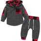 2T Boys Clothes Toddler Boy Cute Outfit Long Sleeve Hoodie Outfit Plaid Sweatshirt Pants Set Little Boy Clothes 2T 3T Red