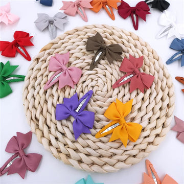 Baily 24 Colors Small Pinwheel Hair Bow Snap Clip Fully Wapped For Baby Girl Toddler Hair Clips In Fringe Bangs (Pinwheel Bow Sn