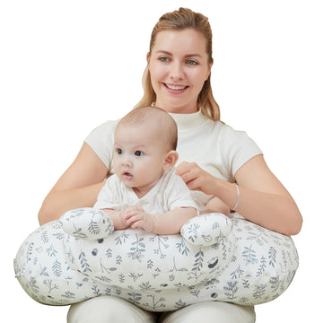 lasoftan Nursing Pillow for Breastfeeding, Breast Feeding Pillow for Mom Support, Adjustable Waist Strap and Removable Cotton Co