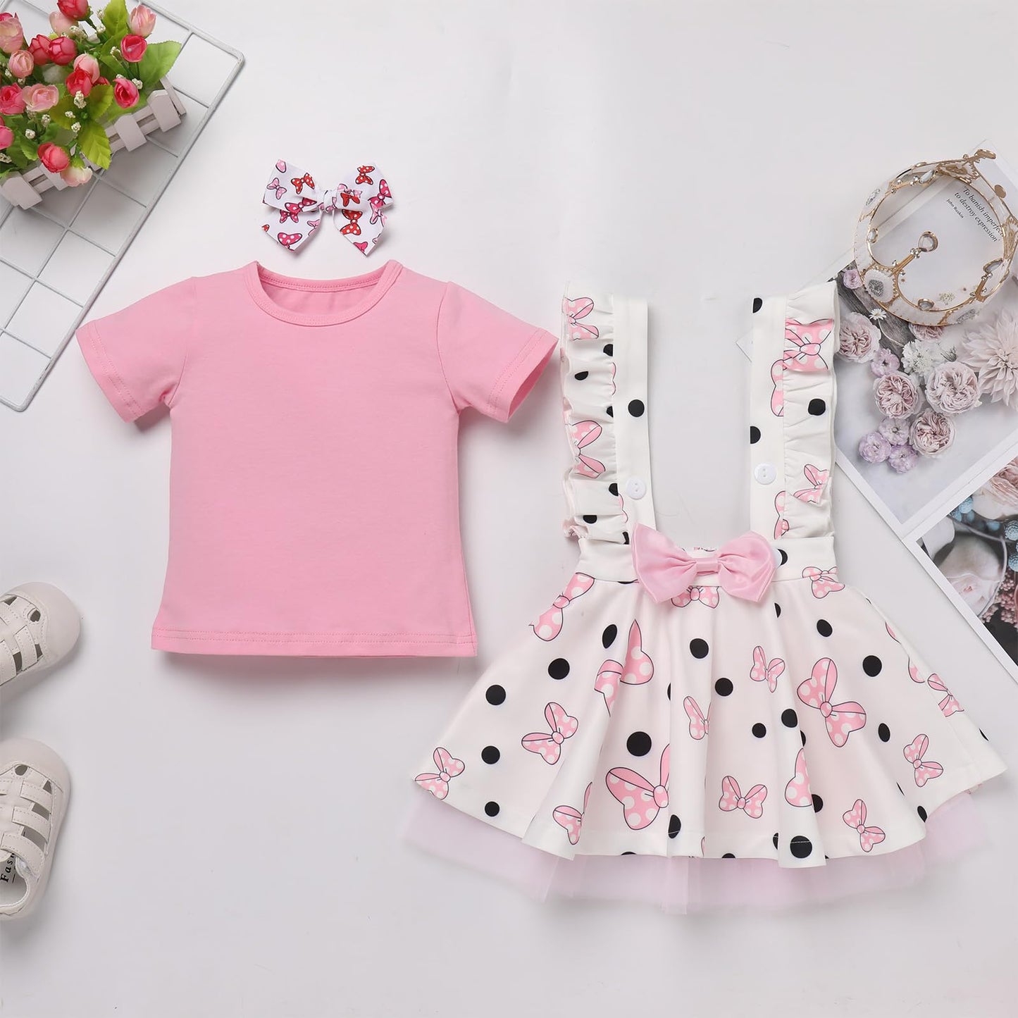 Toddler Halloween Costume: Half 1St 2Nd 3Rd Birthday Girl Outfit Baby T-Shirt Top + Mouse Ears Tutu Skirt + Bow Headband 3Pcs Cl