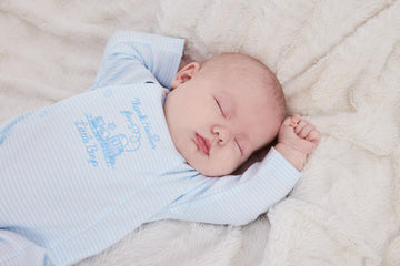 Little Me Baby Boys' Thank Heavens Footie, White/Lt. Blue, 9 Months