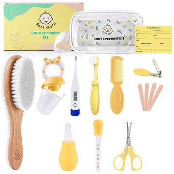 Soft Guru Baby Healthcare And Personal Care Kit | Nursery Essentials For Newborns Gift Set | Includes Thermometer, Nail Clippers