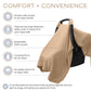 Muslin Cotton Baby Car Seat Cover, Universal Fit Carseat Canopy Covers For Babies, Girls And Boys By Comfy Cubs (Cedar)
