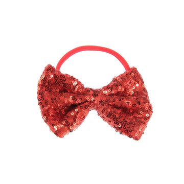 Song Qing Baby Infant Girls Hair Band Sequined Bow Headband Turban Knot Hair Headwear (Red)